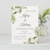 Beige Flowers Wedding 招待状 (スタンド正面)