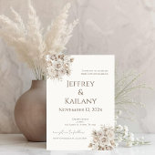 Beige Flowers Wedding 招待状