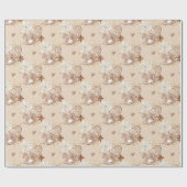 Beige Gingerbread Rocking Horse Cookie Pattern ラッピングペーパー (フラット)