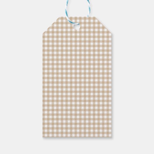 Beige Gingham Christmas ギフトタグ (裏面)