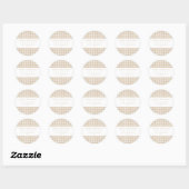 Beige Gingham Christmas ラウンドシール (シート)