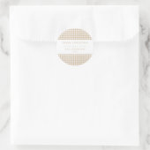 Beige Gingham Christmas ラウンドシール (バッグ)