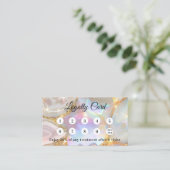 Beige gold agate qr business logo loyalty card ロイヤリティカード (スタンド正面)