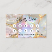 Beige gold agate qr business logo loyalty card ロイヤリティカード (正面)