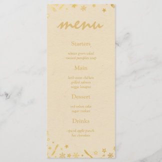 Beige Gold Christmas Party Menu with Fine Accents メニュー