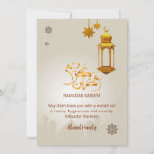 Beige Gold Lantern & Mosque Ramadan Iftar 招待状 (裏面)