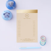 Beige Gold Stripe Monogramm Circle Flyer チラシ (シングル)