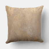 Beige Gold Textured Throw Pillow クッション (裏面)