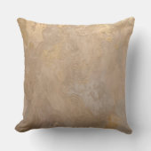Beige Gold Textured Throw Pillow クッション (正面)