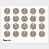 Beige-Gray Bakery Sourdough Bread Logo Sticker ラウンドシール (シート)