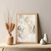 Beige Gray Contemporary Abstract art Poster ポスター