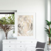 Beige Gray Contemporary Abstract art Poster ポスター