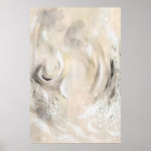 Beige Gray Contemporary Abstract art Poster ポスター (正面)