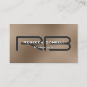 Beige Gray Monogramマネージャの名刺 名刺