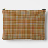 Beige Gray Plaid Tartan Pattern アクセサリーポーチ (正面)