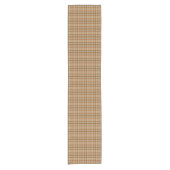 Beige Gray Red Brown Plaid Tartan Table Runner ショートテーブルランナー (正面)