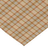 Beige Gray Red Brown Plaid Tartan Table Runner ショートテーブルランナー (コーナー)