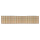 Beige Gray Red Brown Plaid Tartan Table Runner ショートテーブルランナー (横)