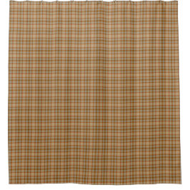 Beige Gray Red Tartan Rustic Shower Curtain シャワーカーテン