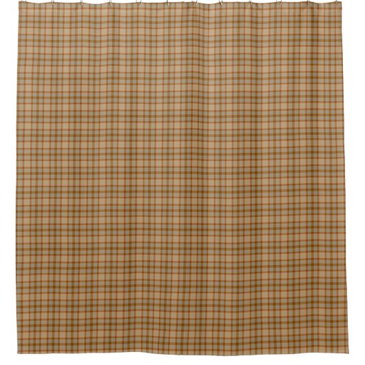 Beige Gray Red Tartan Rustic Shower Curtain シャワーカーテン (正面)