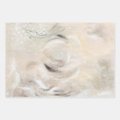 Beige Green Gray Abstract  Collage  ラッピングペーパーシート (正面)