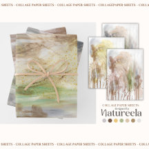 Beige Green Gray Abstract  Collage 