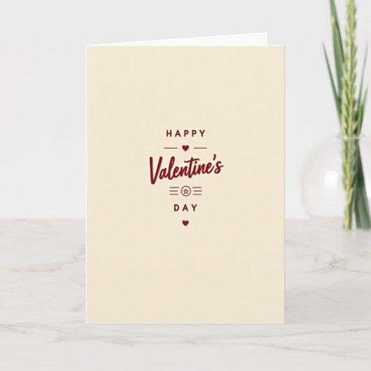 Beige Happy Valentines Day Card カード (正面)
