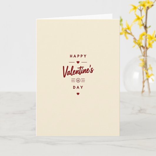 Beige Happy Valentines Day Card カード (黄色い花)