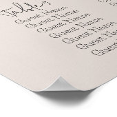 Beige Heaven Sent Gender Reveal Seating Chart ポスター (角)