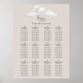 Beige Heaven Sent Gender Reveal Seating Chart ポスター
