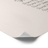 Beige Heaven Sent Gender Reveal Seating Chart ポスター (角)