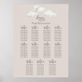 Beige Heaven Sent Gender Reveal Seating Chart ポスター (正面)
