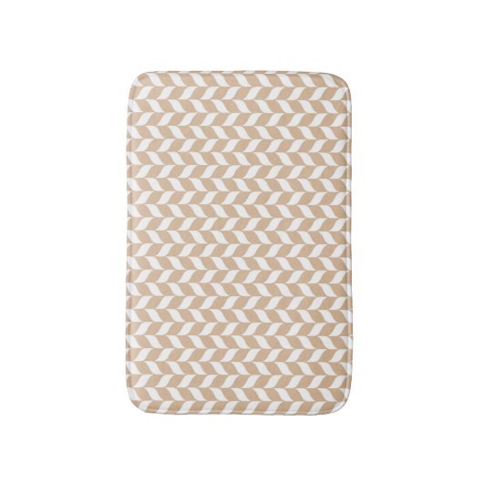 Beige Herringbone Pattern Bath Mat バスマット (正面縦)