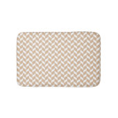 Beige Herringbone Pattern Bath Mat バスマット (正面)