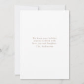 Beige Ho Ho Hoと写真クリスマス 招待状 (裏面)