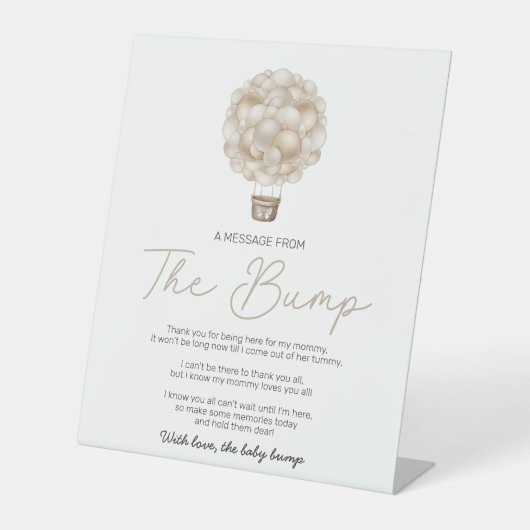 Beige Hot Air Balloonからのメッセージ 台座サイン (正面)