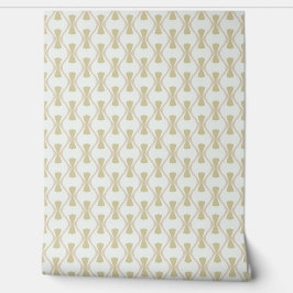 Beige hourglass and wave retro pattern on white 壁紙