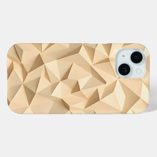 Beige iPhone Case Minimalist 3D Design Case-Mate iPhoneケース (裏面 (横))