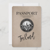 Beige Ireland Passport日付の保存 セーブザデート (正面)