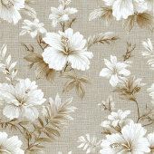 Beige ivory floral tropical soft neutral kitchen ロングテーブルランナー