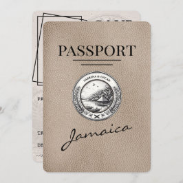 Beige Jamaica Passport日付の保存 セーブザデート