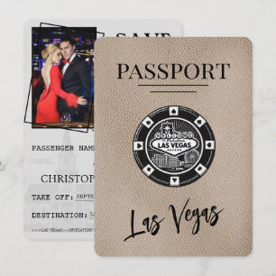 Beige Las Vegas Passport日付の保存 セーブザデート