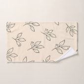 Beige Leaf Bathroom Towel Set バスタオルセット (ハンドタオル)