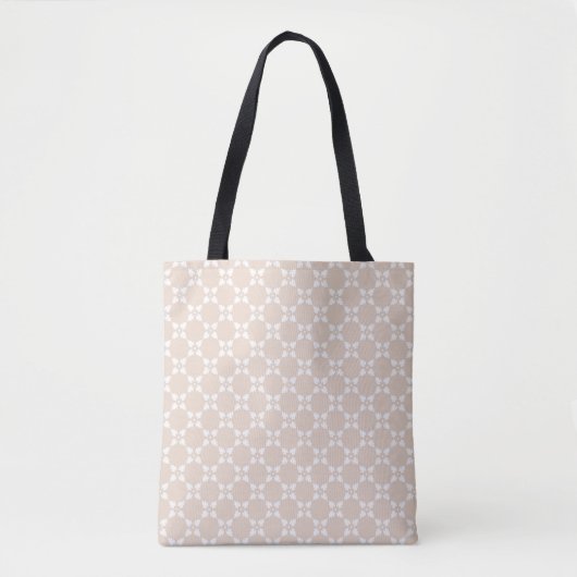 Beige Leaf Pattern Tote トートバッグ (正面)