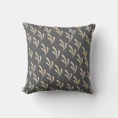 Beige Leaf Repeat Gray       クッション (正面)