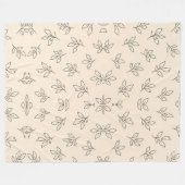 Beige Leaf Throw Blanket フリースブランケット (正面(横))