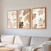 Beige Leaf Zen Minimalist Wall Art