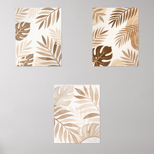 Beige Leaf Zen Minimalist Wall Art (正面)