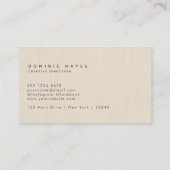 Beige Linen Creme Texture Minimal Elegant Monogram 名刺 (裏面)