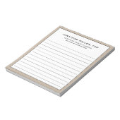 Beige Linen Lined Name Title Company Notepad ノートパッド (回転)